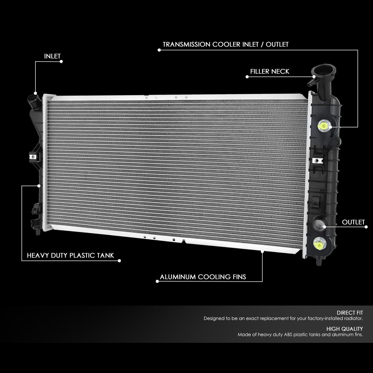 CAAP, 00-03 Buick Regal Chevy Impala 3.4L 3.8L AT Aluminium Kühler - 2351